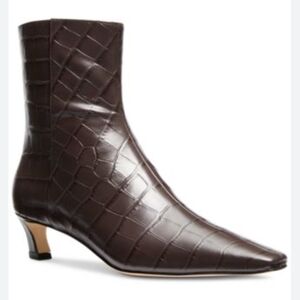 MICHAEL Michael Kors Dark Brown Croc Heeled Boots